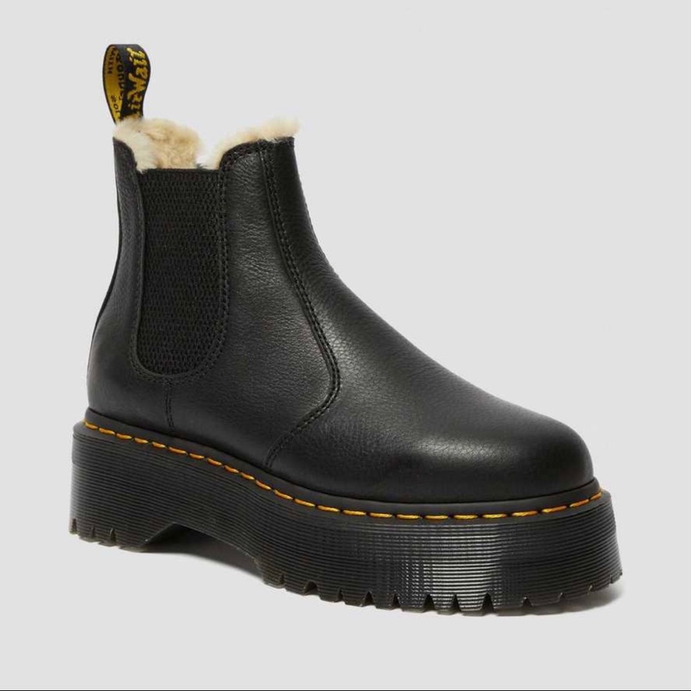 Dr. Martens Faux Fur Lined Platform Chelsea Boot
